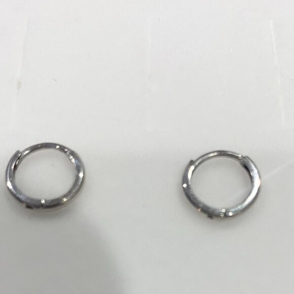 Mejuri Mini Huggie Hoops White Gold (pair) - Picture 5 of 7